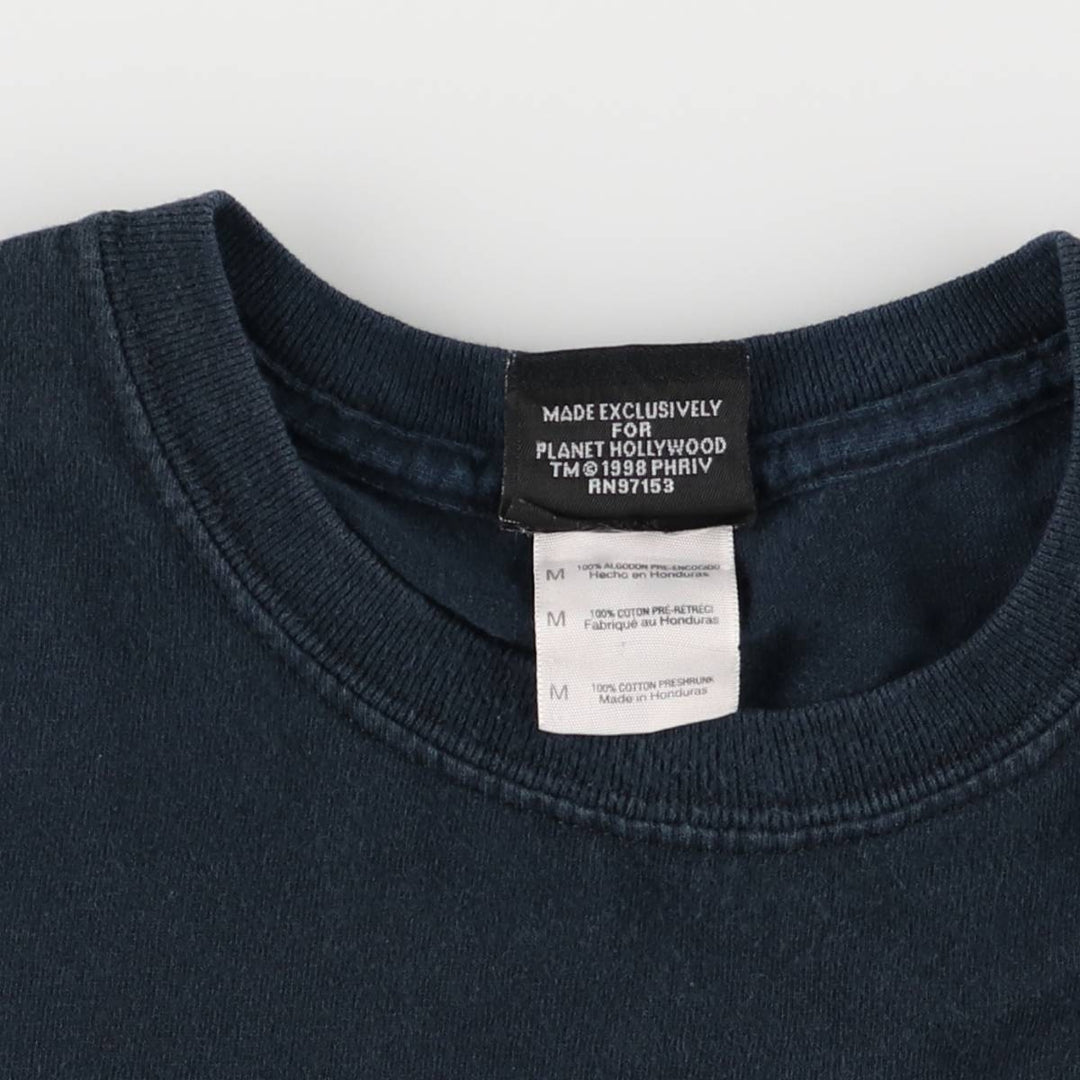 PLANET HOLLYWOOD Advertising T-shirt, men's size M cotton black type Vintage Second Hand