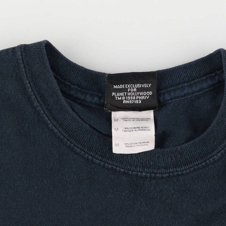 PLANET HOLLYWOOD Advertising T-shirt, men's size M cotton black type Vintage Second Hand