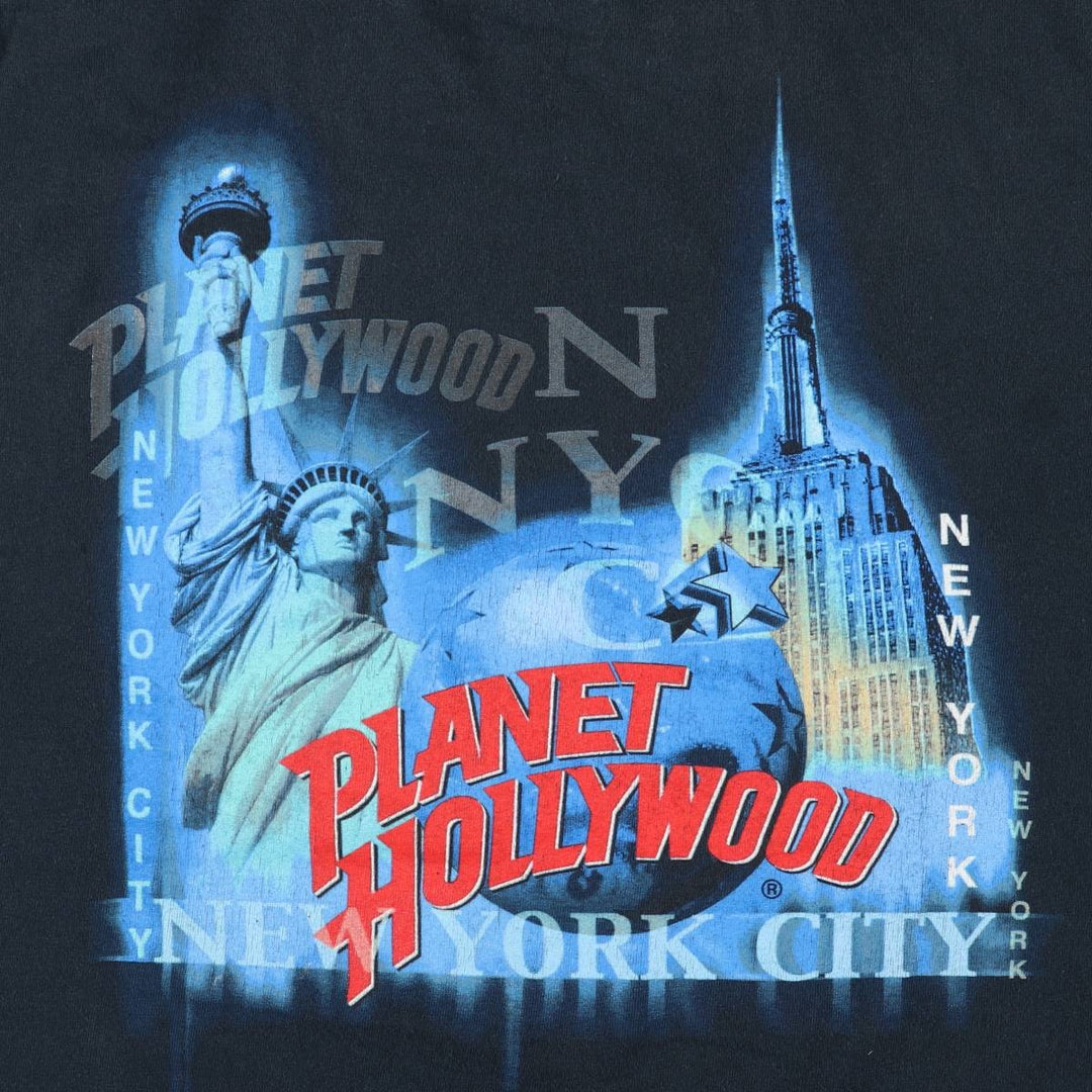 PLANET HOLLYWOOD Advertising T-shirt, men's size M cotton black type Vintage Second Hand