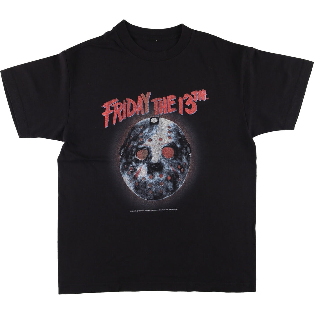 Friday the 13th Movie T-shirt, Men's M size unclear black type Vintage Second Hand