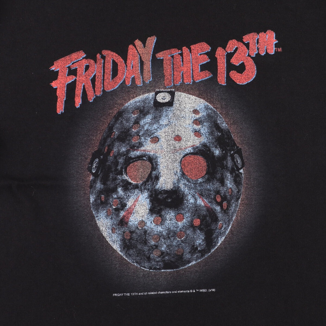 Friday the 13th Movie T-shirt, Men's M size unclear black type Vintage Second Hand