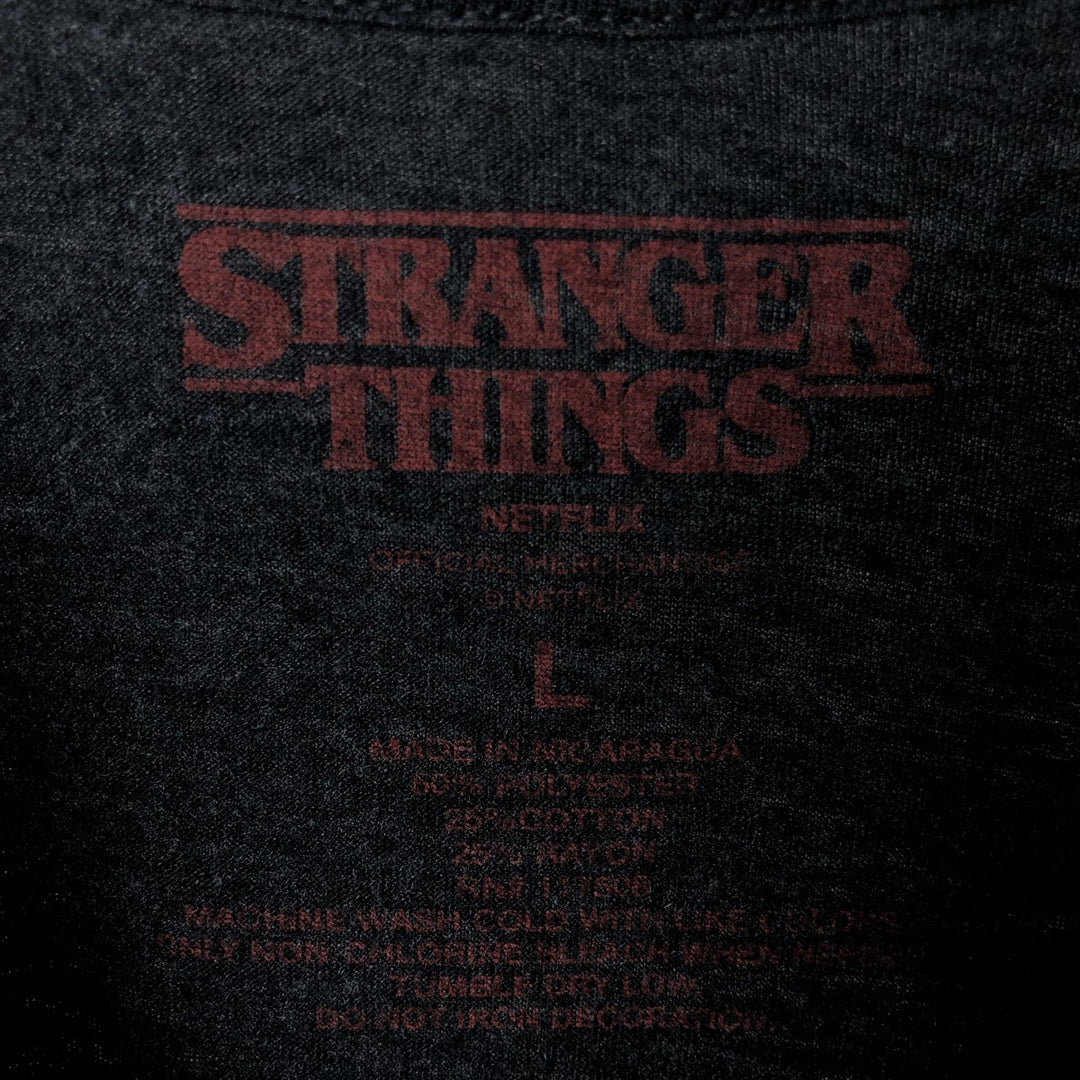STRANGER THINGS Stranger Things Movie T-shirt Men's L size cotton Charcoal Vintage Second Hand