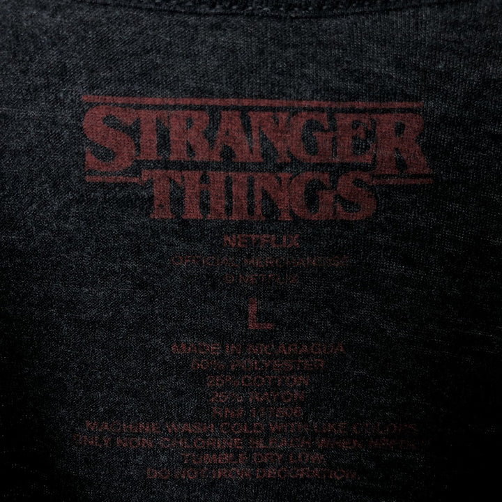 STRANGER THINGS Stranger Things Movie T-shirt Men's L size cotton Charcoal Vintage Second Hand