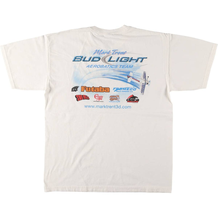 2000'S Gildan Bud Light Advertising T-Shirt, Men's Size L cotton white type Vintage Second Hand