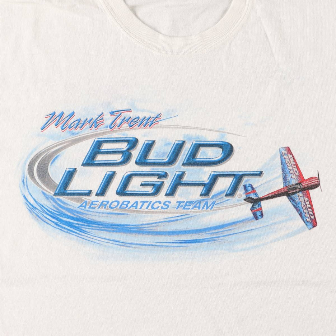 2000'S Gildan Bud Light Advertising T-Shirt, Men's Size L cotton white type Vintage Second Hand