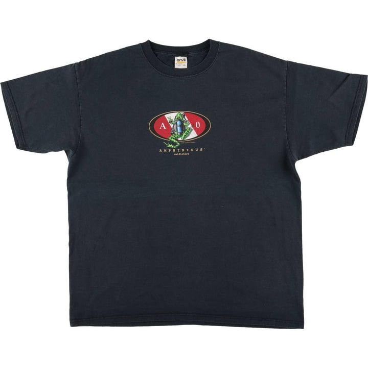 2000'S Anvil AMPHIBIOUS OUTFITTERS Skull Pattern Advertising T-Shirt, Men's Size XL cotton black type Vintage Second Hand