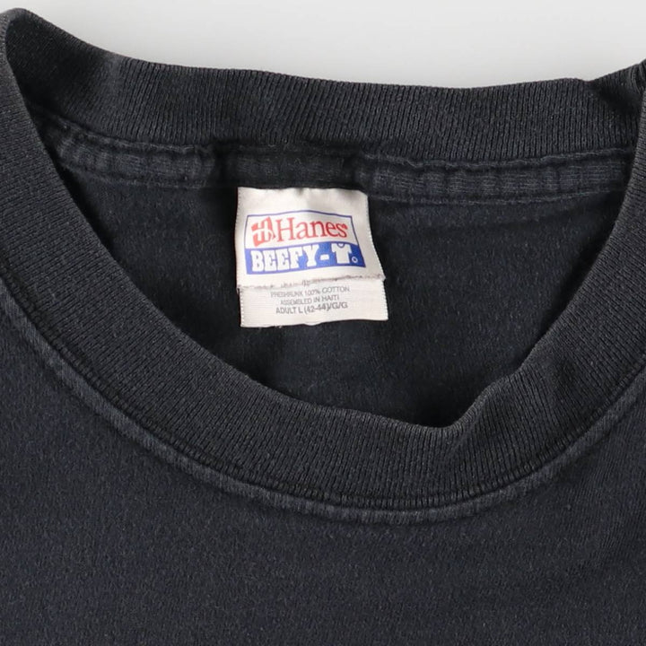 Hanes HOOTERS Advertising T-Shirt, Men's Size L cotton black type Vintage Second Hand