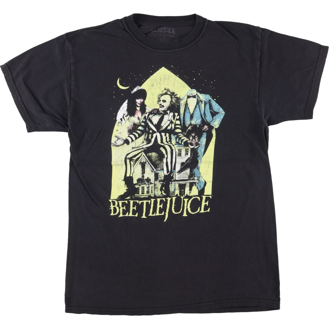 BEETLEJUICE Beetlejuice Movie T-shirt Men's M size cotton black type Vintage Second Hand