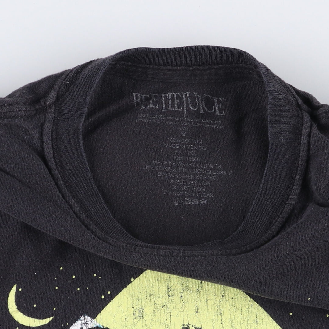 BEETLEJUICE Beetlejuice Movie T-shirt Men's M size cotton black type Vintage Second Hand