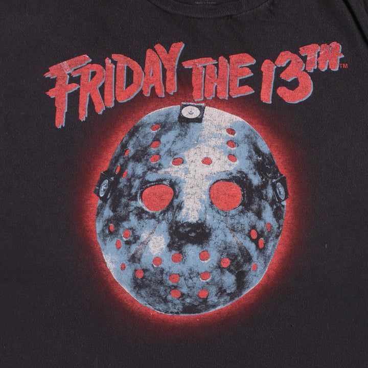 FRYDAY THE 13 Friday the 13th Movie T-shirt Men's XL size cotton black type Vintage Second Hand