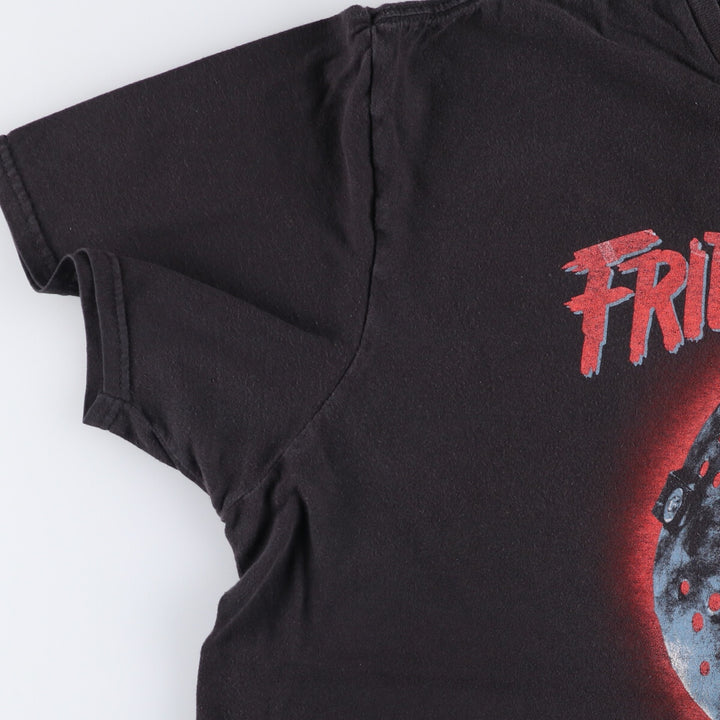 FRYDAY THE 13 Friday the 13th Movie T-shirt Men's XL size cotton black type Vintage Second Hand