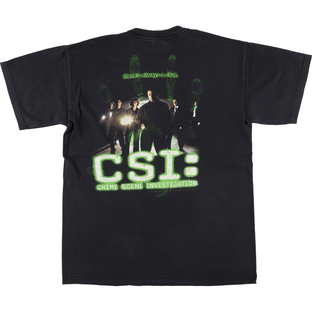 Gildan CSI Crime Scene Investigation Movie T-Shirt Men's M size cotton black type Vintage Second Hand