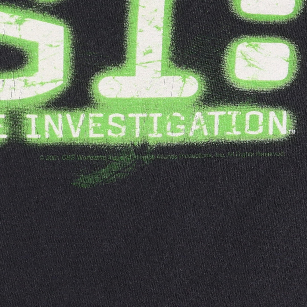 Gildan CSI Crime Scene Investigation Movie T-Shirt Men's M size cotton black type Vintage Second Hand