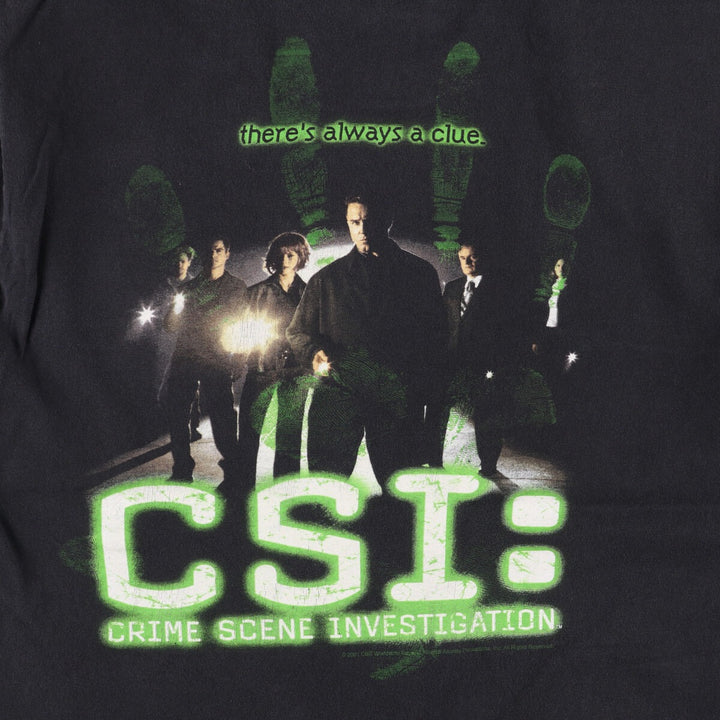 Gildan CSI Crime Scene Investigation Movie T-Shirt Men's M size cotton black type Vintage Second Hand