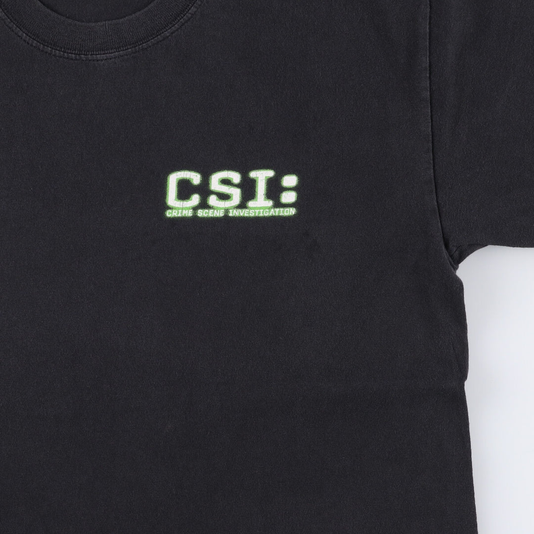Gildan CSI Crime Scene Investigation Movie T-Shirt Men's M size cotton black type Vintage Second Hand