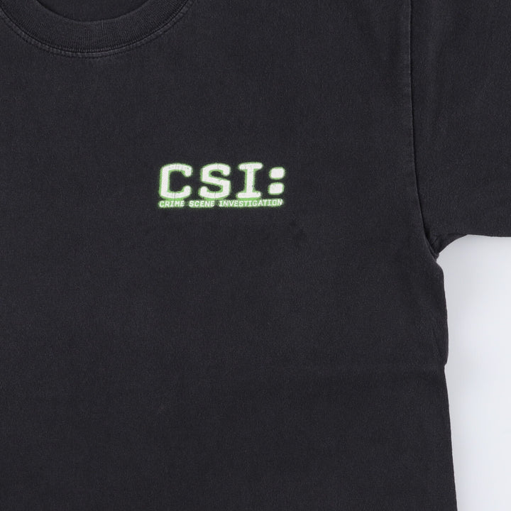 Gildan CSI Crime Scene Investigation Movie T-Shirt Men's M size cotton black type Vintage Second Hand