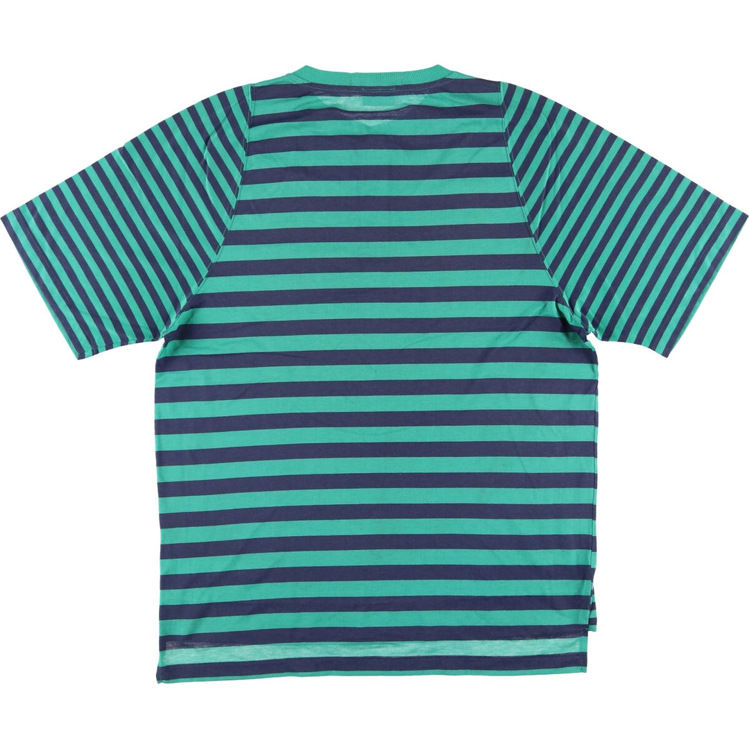 Levi's Henley neck short sleeve striped T-shirt, men's size L polyester green type Vintage Second Hand
