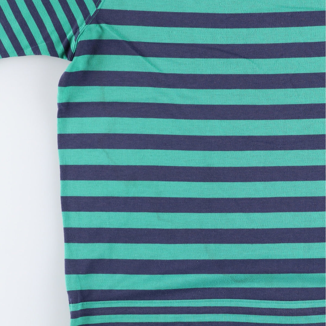 Levi's Henley neck short sleeve striped T-shirt, men's size L polyester green type Vintage Second Hand