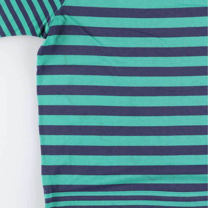 Levi's Henley neck short sleeve striped T-shirt, men's size L polyester green type Vintage Second Hand