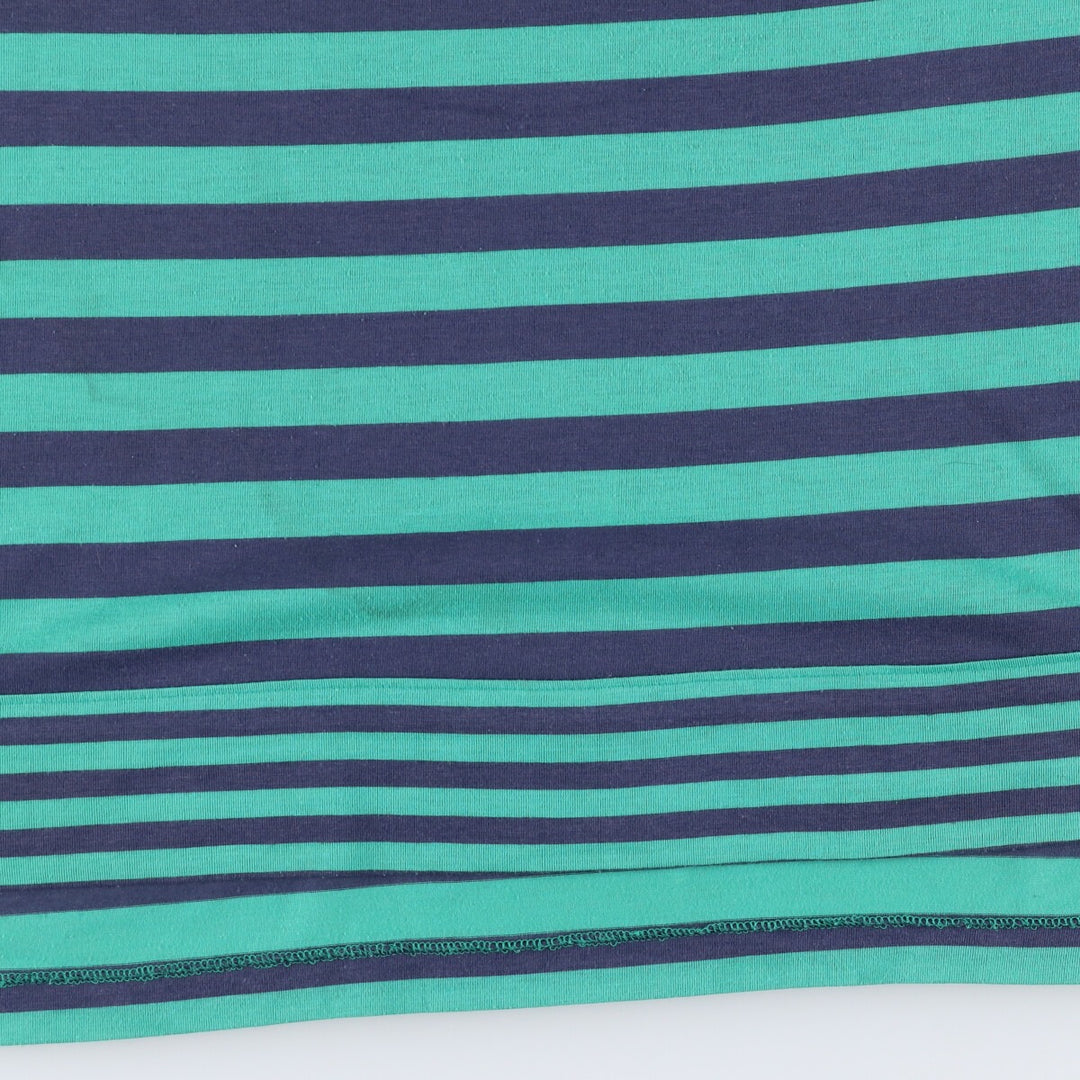 Levi's Henley neck short sleeve striped T-shirt, men's size L polyester green type Vintage Second Hand