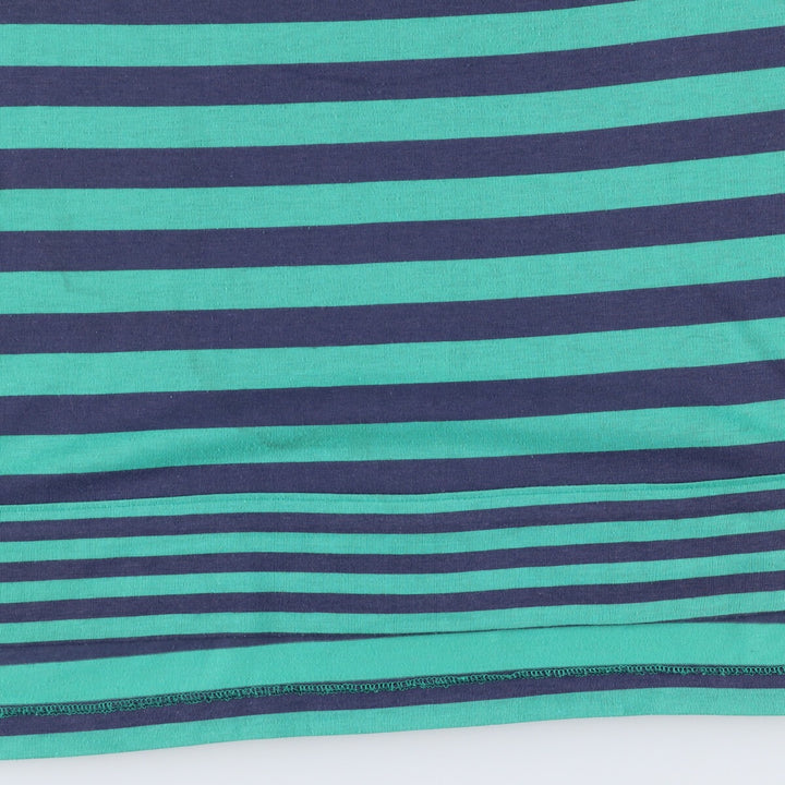 Levi's Henley neck short sleeve striped T-shirt, men's size L polyester green type Vintage Second Hand