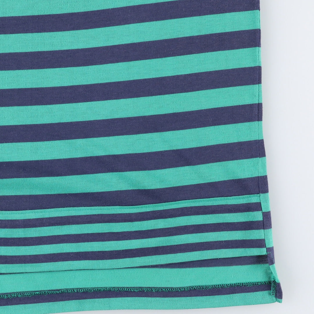 Levi's Henley neck short sleeve striped T-shirt, men's size L polyester green type Vintage Second Hand