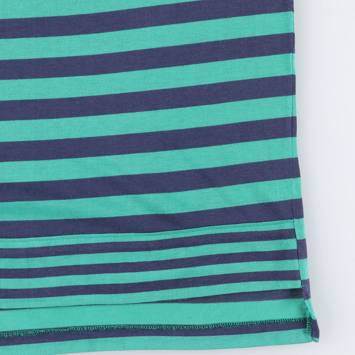 Levi's Henley neck short sleeve striped T-shirt, men's size L polyester green type Vintage Second Hand