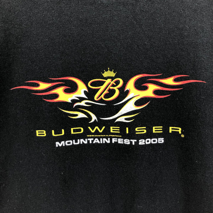 00'S Fruit of the Loom Budweiser Advertising T-shirt Men's XL cotton black type Vintage Second Hand