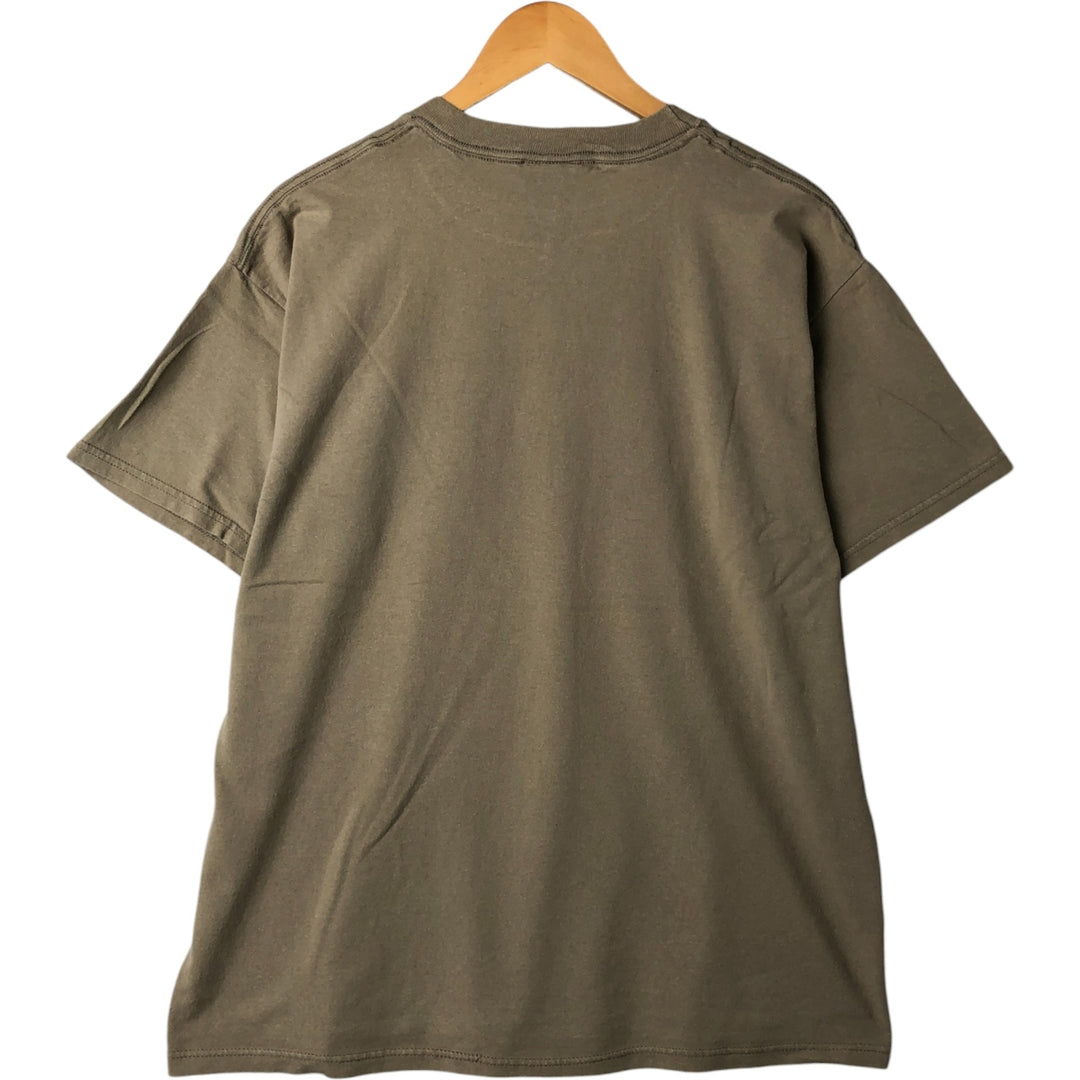 90s~00'S Jerzees Spider Pattern Animal T-shirt Men's L size cotton Khaki type beige Vintage Second Hand