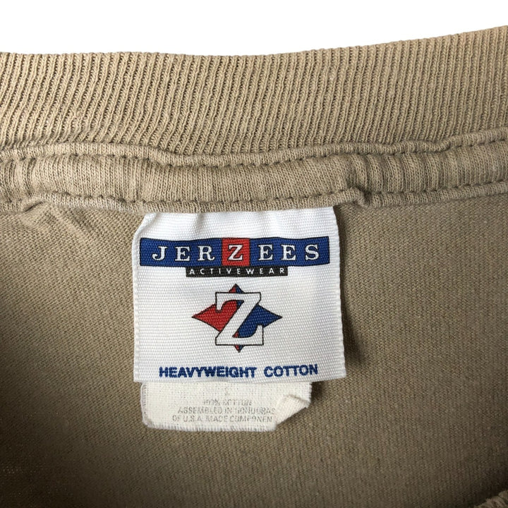 90s~00'S Jerzees Spider Pattern Animal T-shirt Men's L size cotton Khaki type beige Vintage Second Hand