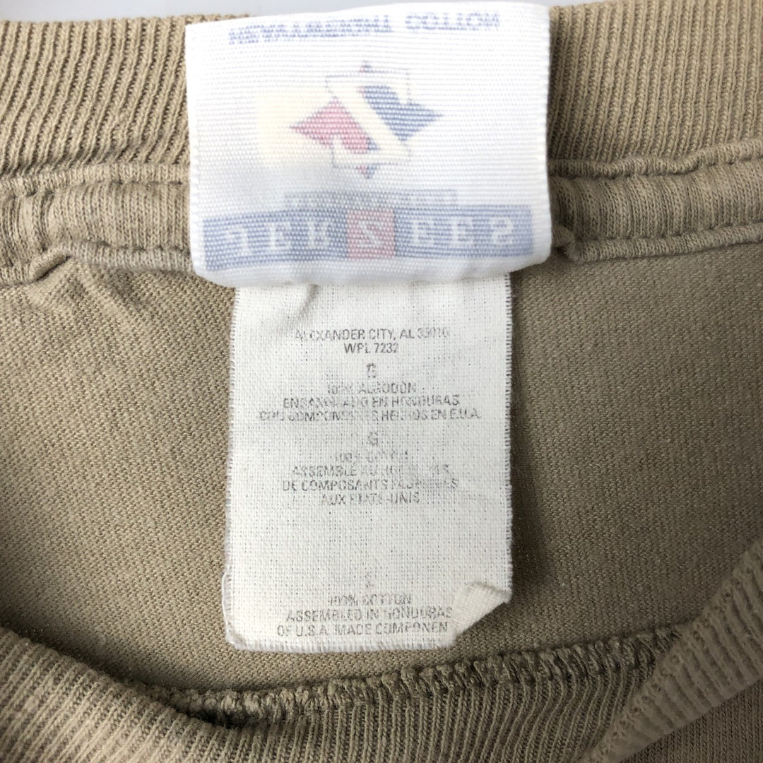 90s~00'S Jerzees Spider Pattern Animal T-shirt Men's L size cotton Khaki type beige Vintage Second Hand