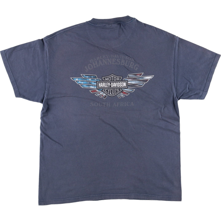 00'S Harley-Davidson Motorcycle Bike T-shirt Made in USA Men's L size cotton Charcoal Vintage Second Hand