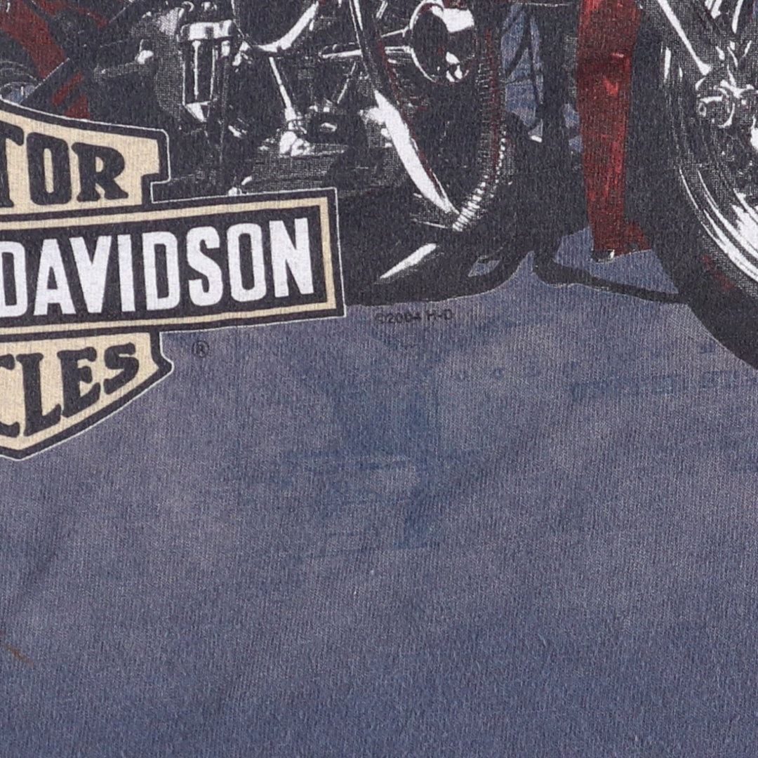 00'S Harley-Davidson Motorcycle Bike T-shirt Made in USA Men's L size cotton Charcoal Vintage Second Hand