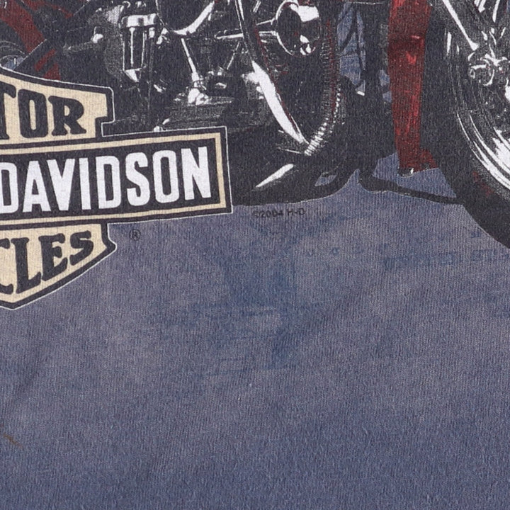 00'S Harley-Davidson Motorcycle Bike T-shirt Made in USA Men's L size cotton Charcoal Vintage Second Hand