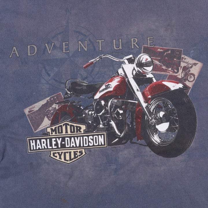 00'S Harley-Davidson Motorcycle Bike T-shirt Made in USA Men's L size cotton Charcoal Vintage Second Hand