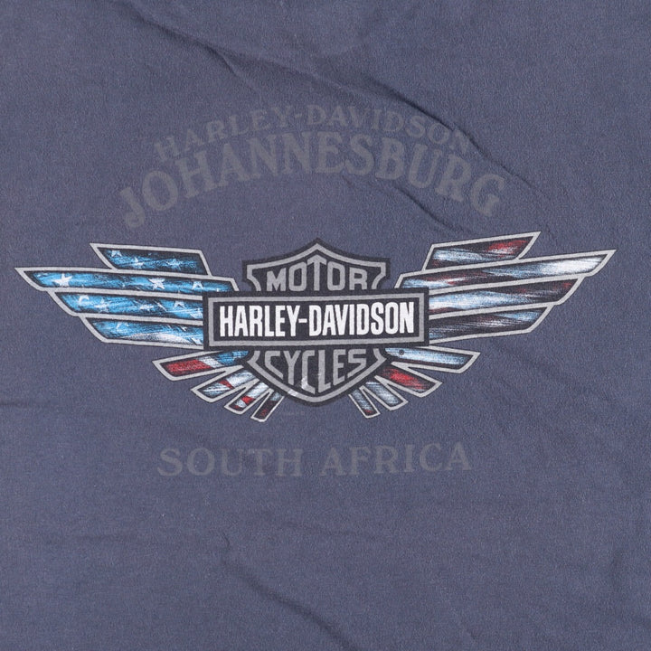 00'S Harley-Davidson Motorcycle Bike T-shirt Made in USA Men's L size cotton Charcoal Vintage Second Hand
