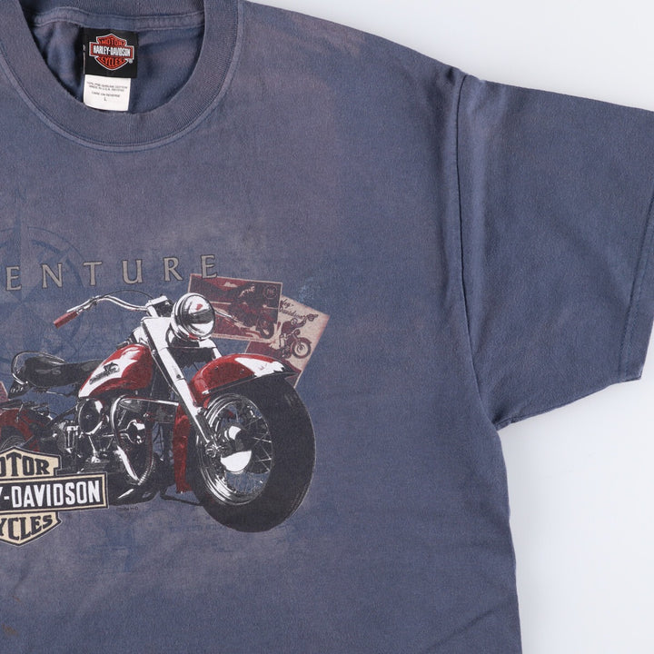 00'S Harley-Davidson Motorcycle Bike T-shirt Made in USA Men's L size cotton Charcoal Vintage Second Hand