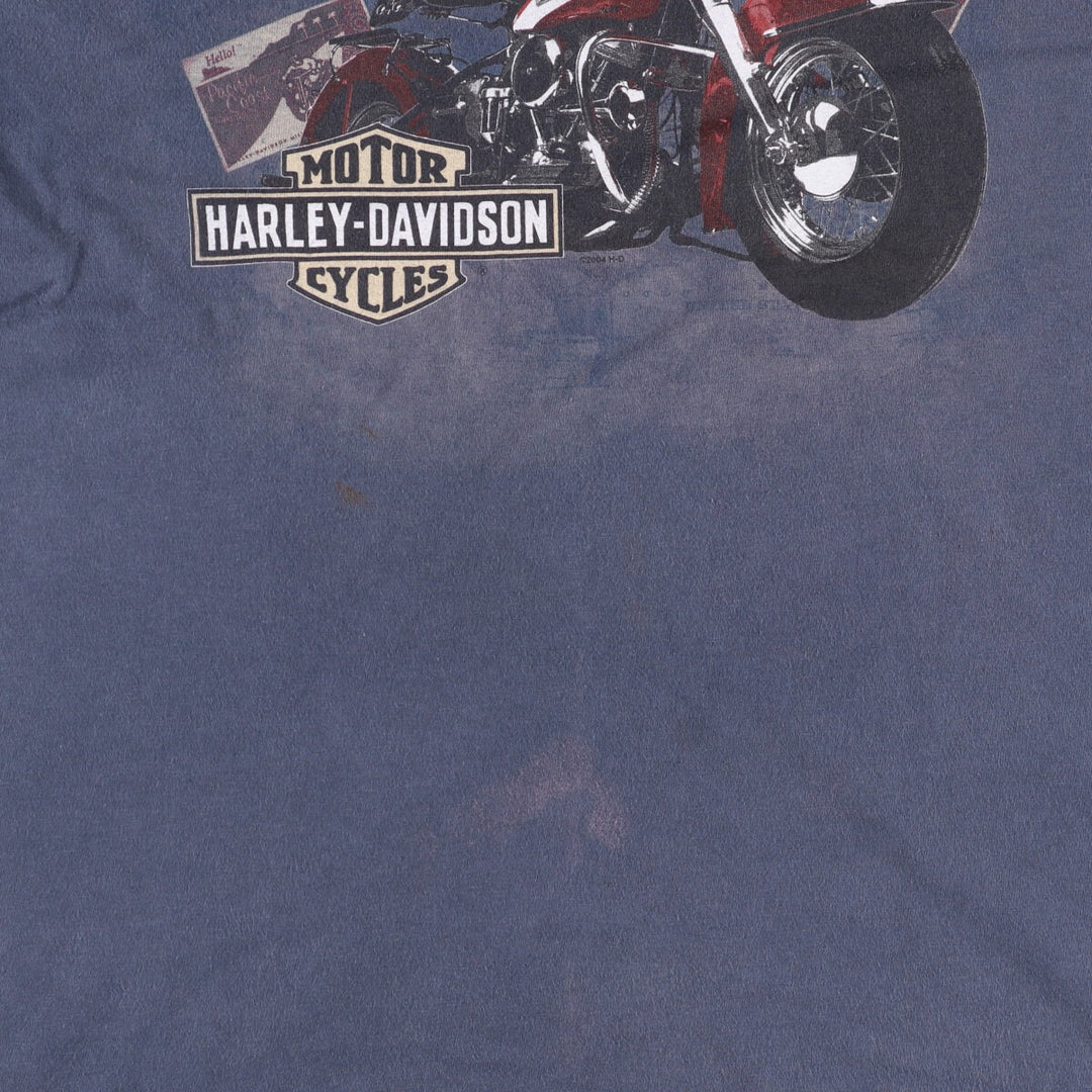 00'S Harley-Davidson Motorcycle Bike T-shirt Made in USA Men's L size cotton Charcoal Vintage Second Hand