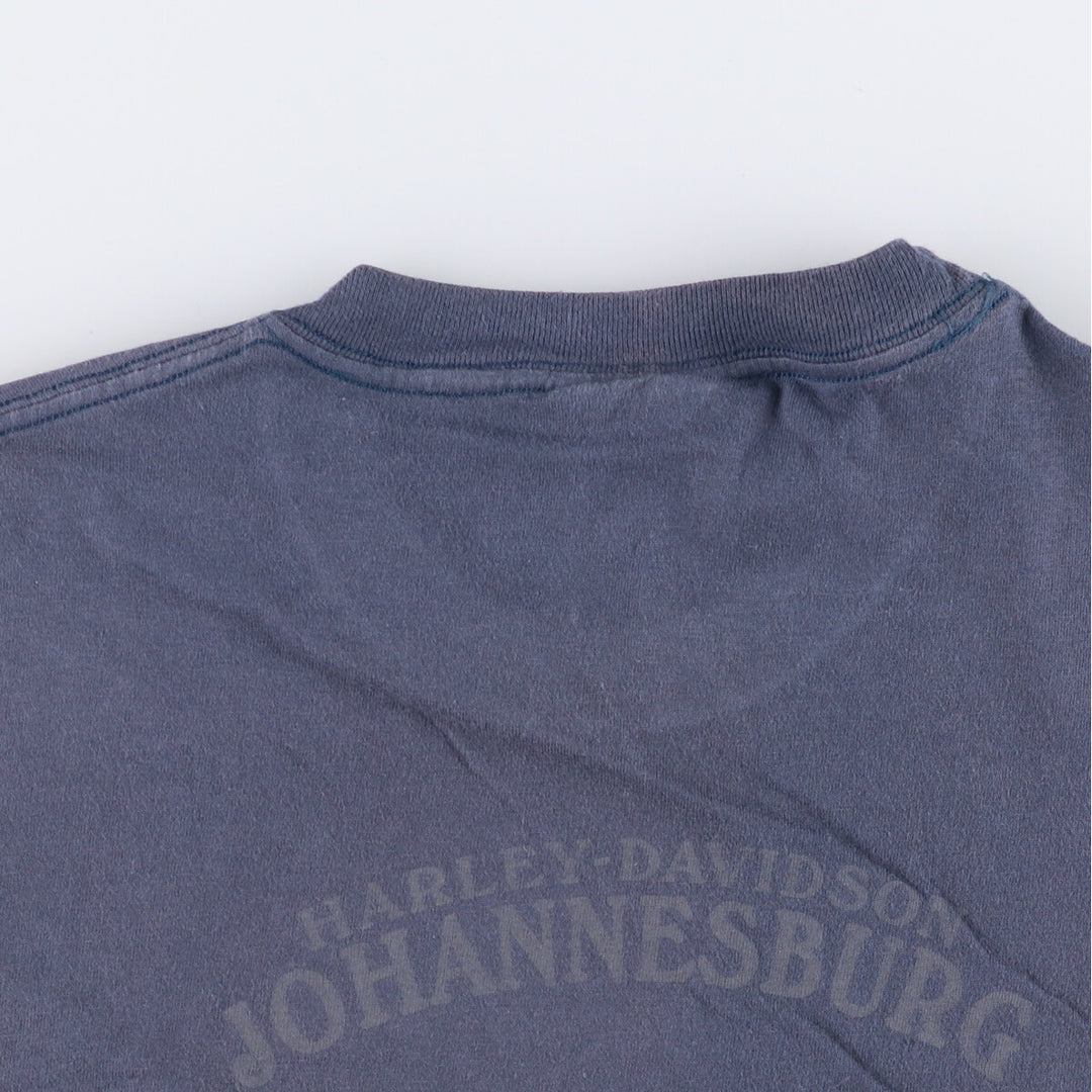 00'S Harley-Davidson Motorcycle Bike T-shirt Made in USA Men's L size cotton Charcoal Vintage Second Hand