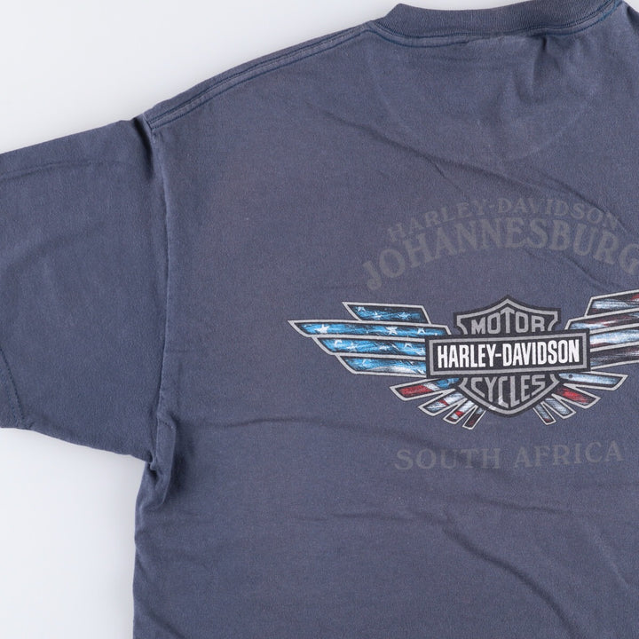 00'S Harley-Davidson Motorcycle Bike T-shirt Made in USA Men's L size cotton Charcoal Vintage Second Hand