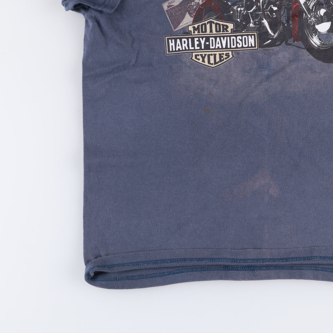 00'S Harley-Davidson Motorcycle Bike T-shirt Made in USA Men's L size cotton Charcoal Vintage Second Hand
