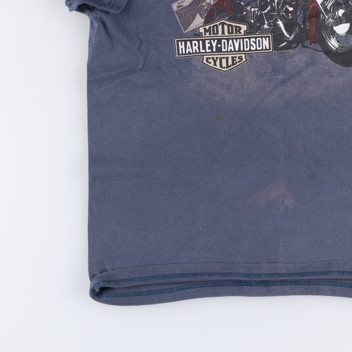 00'S Harley-Davidson Motorcycle Bike T-shirt Made in USA Men's L size cotton Charcoal Vintage Second Hand