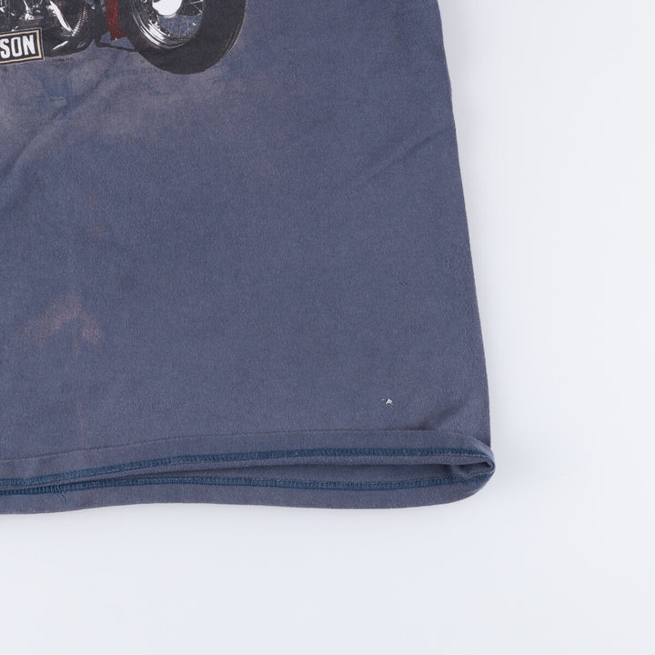 00'S Harley-Davidson Motorcycle Bike T-shirt Made in USA Men's L size cotton Charcoal Vintage Second Hand