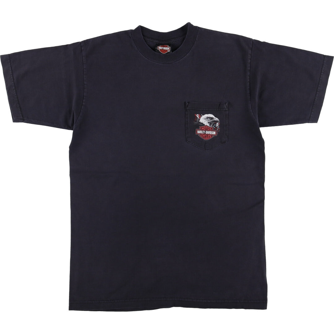 00'S Harley-Davidson Motorcycle Bike T-shirt Made in USA Men's L size cotton black type Vintage Second Hand