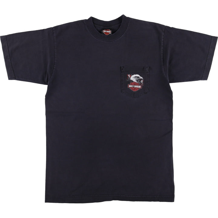 00'S Harley-Davidson Motorcycle Bike T-shirt Made in USA Men's L size cotton black type Vintage Second Hand