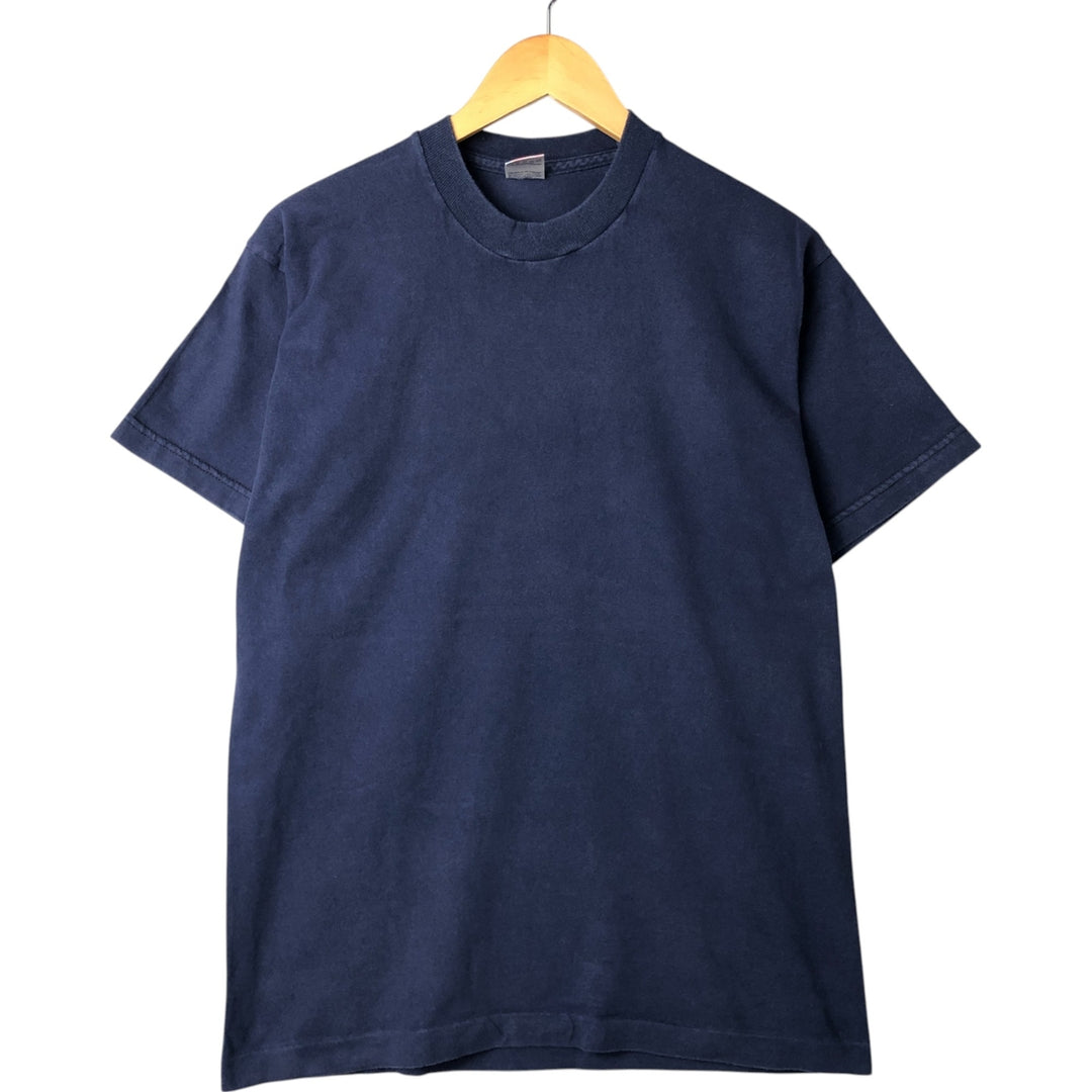 90'S Fruit of the Loom plain T-shirt, made in the USA, men's size L, vintage cotton navy blue type Vintage Second Hand