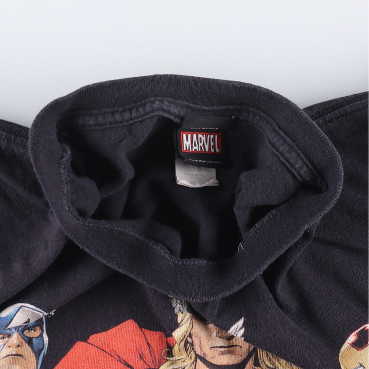 00'S Marvel AVENGERS Avengers character print T-shirt, men's XL size cotton black type Vintage Second Hand