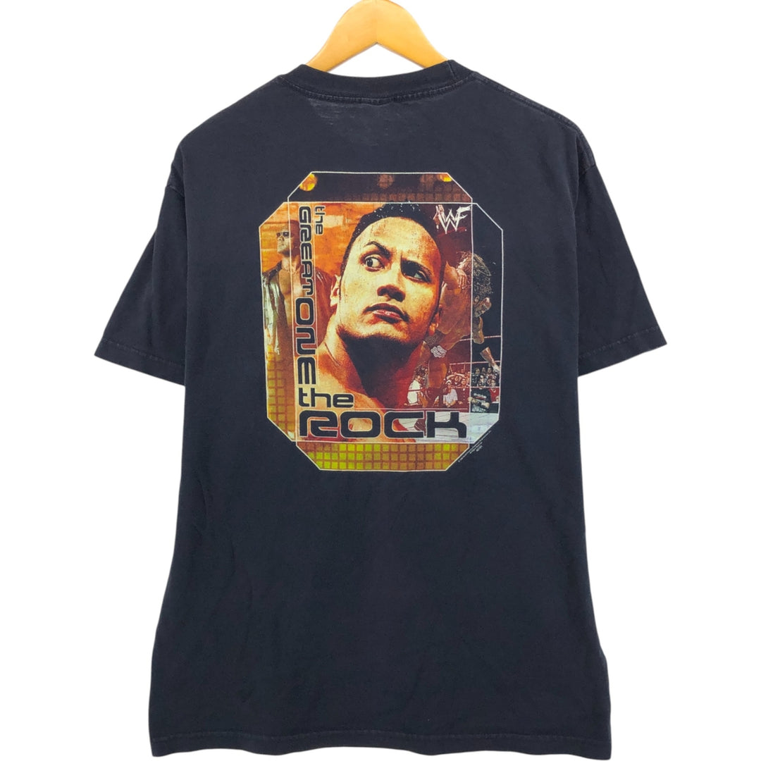 2000'S Alstyle Dwayne Johnson Sports Print T-Shirt, Men's Size L cotton black type Vintage Second Hand