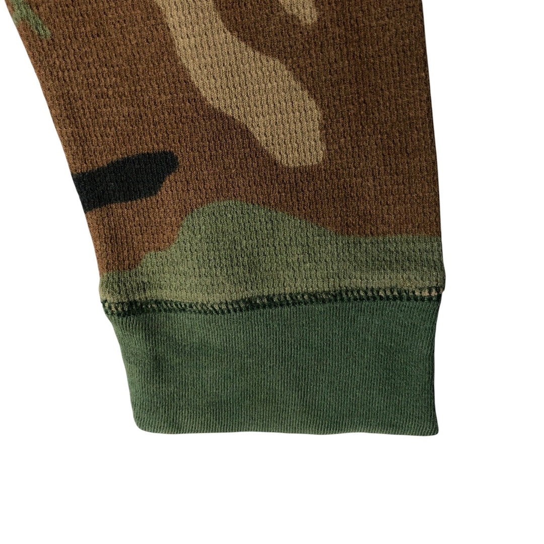 Ralph Lauren POLO RALPH LAUREN SLEEPWEAR Camouflage Pattern Thermal Long T-Shirt, Honeycomb, Men's Size M cotton green type Vintage Second Hand