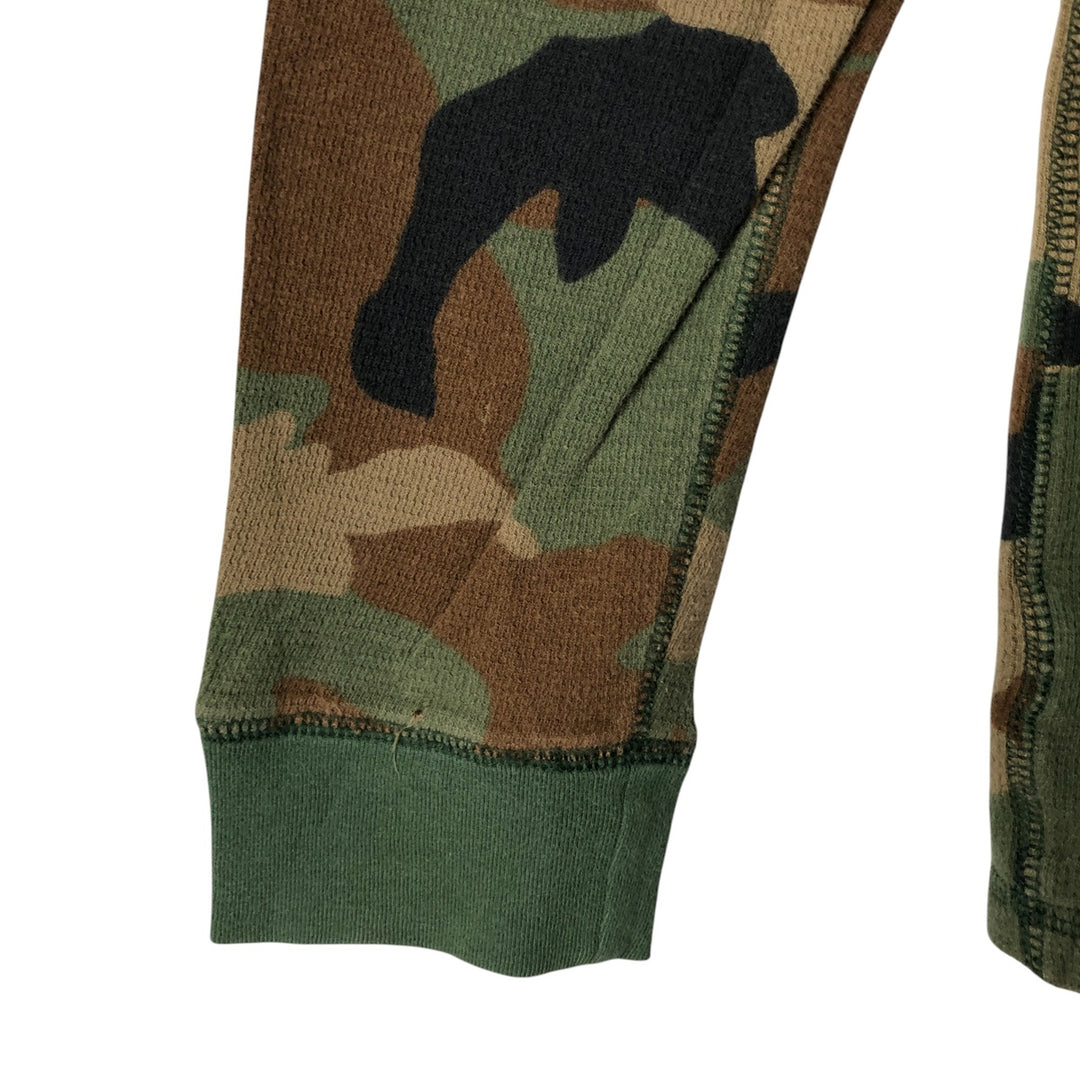 Ralph Lauren POLO RALPH LAUREN SLEEPWEAR Camouflage Pattern Thermal Long T-Shirt, Honeycomb, Men's Size M cotton green type Vintage Second Hand